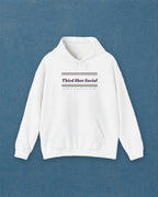 Third Shot Social Stripe Hoodie in White, styled