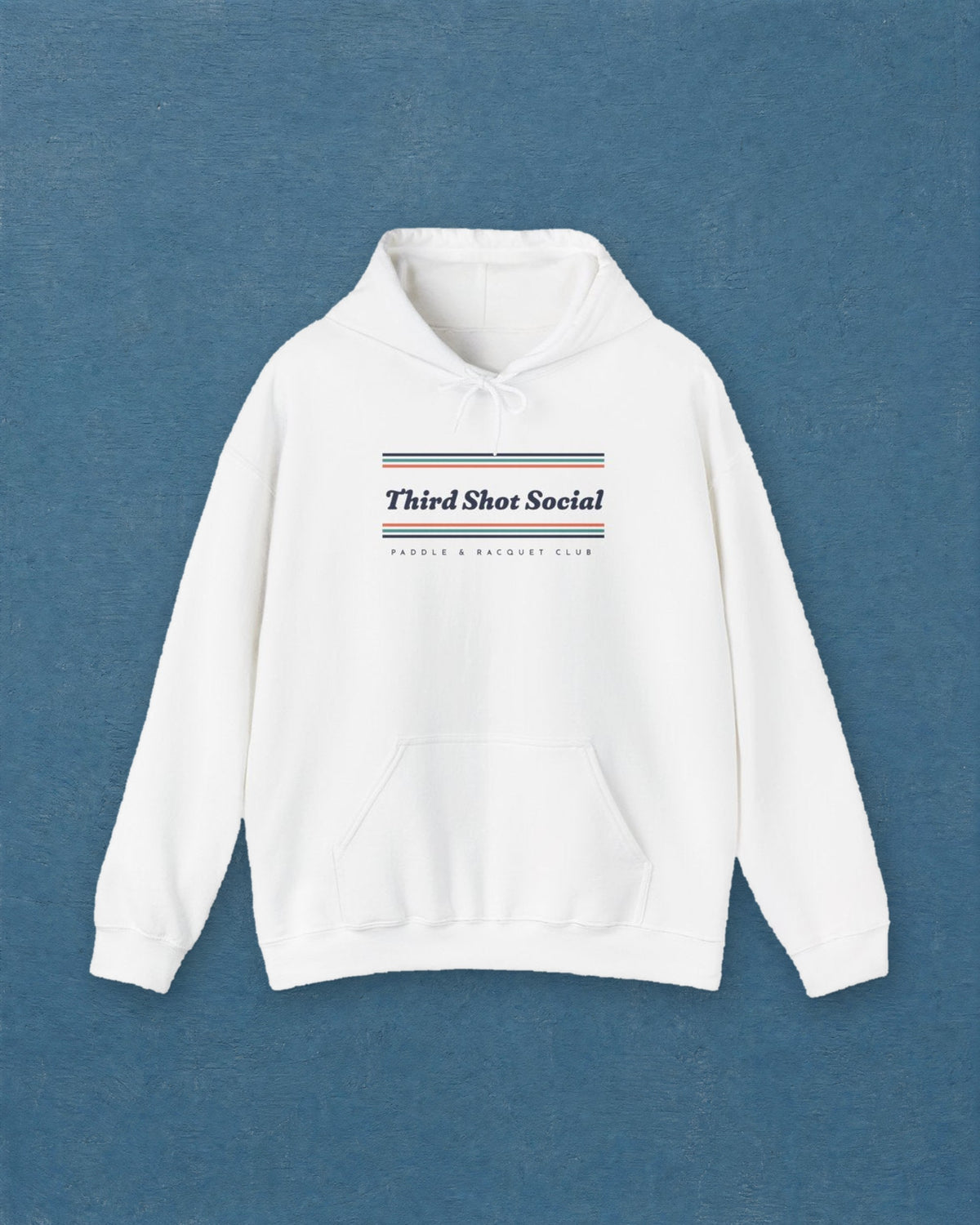 Third Shot Social Stripe Hoodie in White, styled