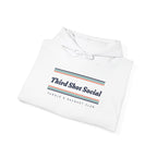 Third Shot Social Stripe Hoodie in White, folded
