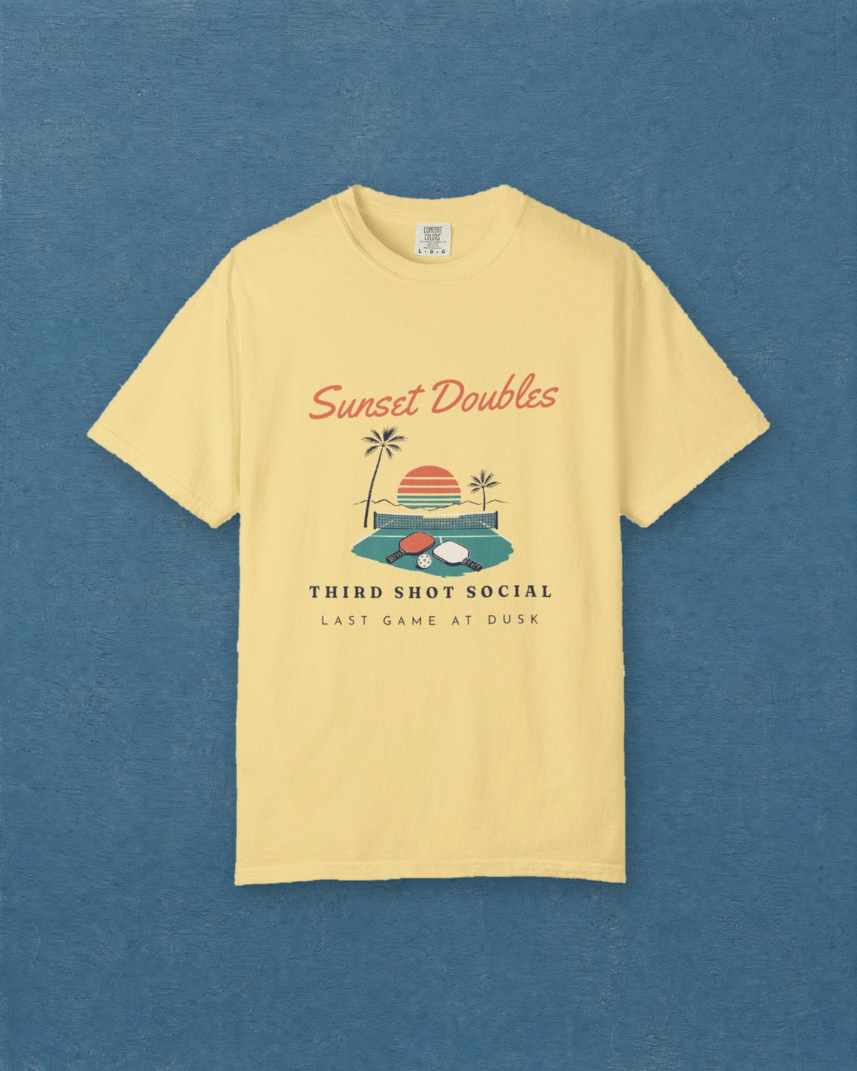 Sunset Doubles Tee in Butter, styled