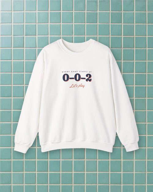 0–0–2 Crewneck in White, styled