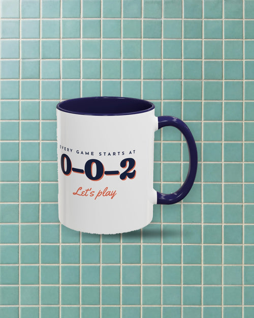 0–0–2 Mug in Navy, styled