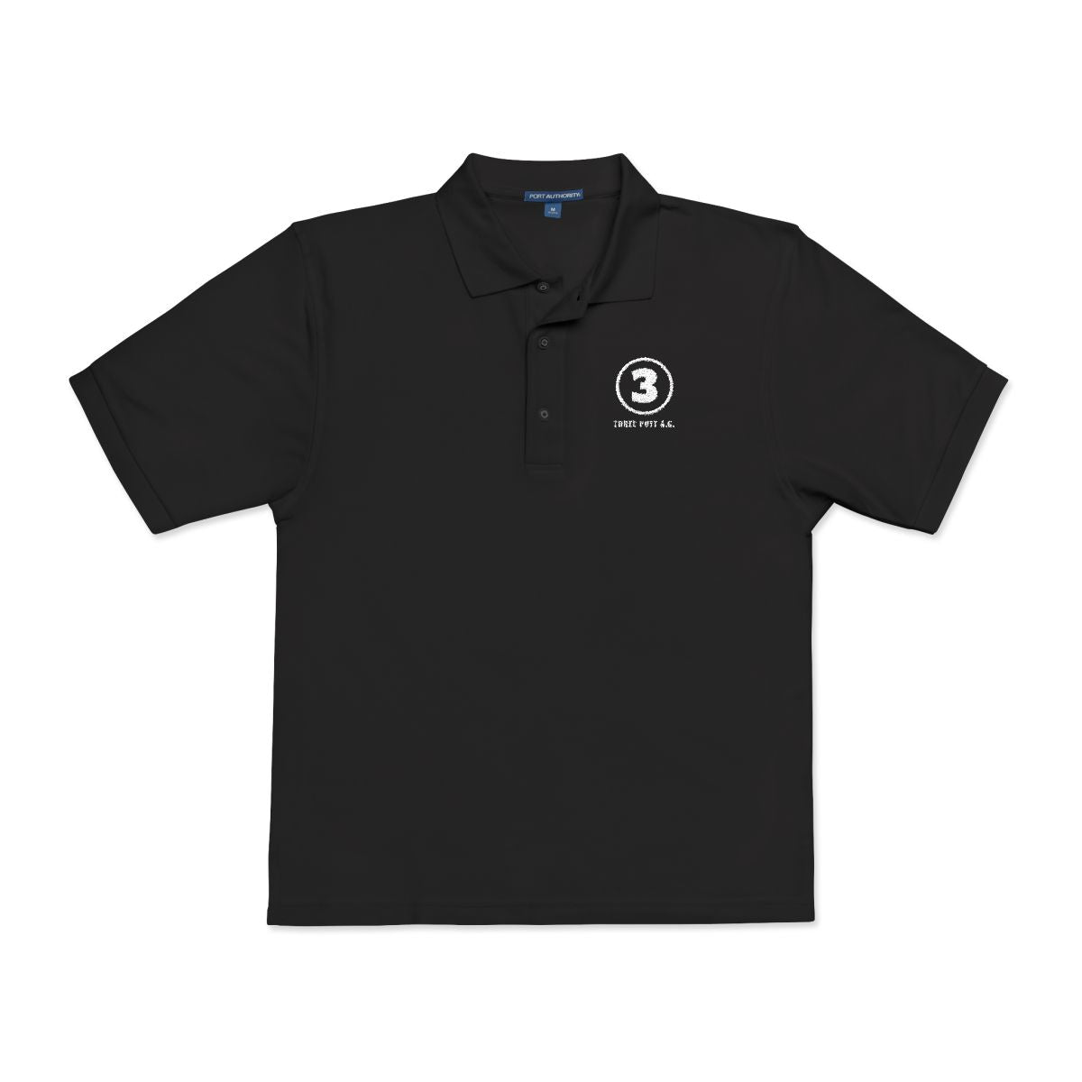 Three Putt A.C. Polo in Black, front view