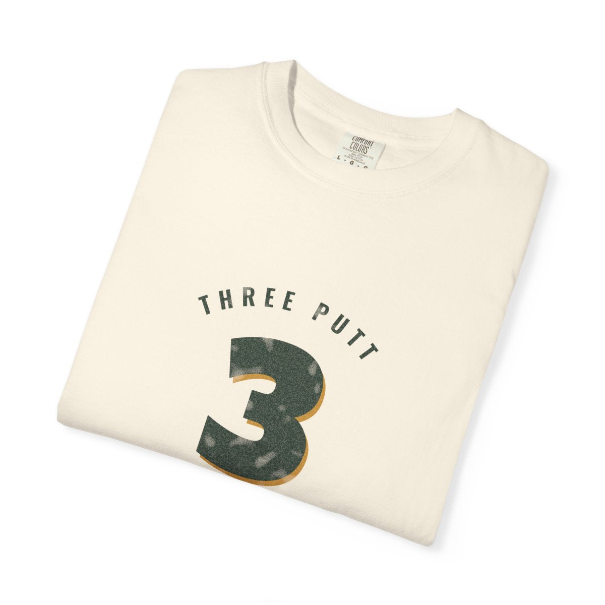 Three Putt Athletic Club Tee in Ivory, folded
