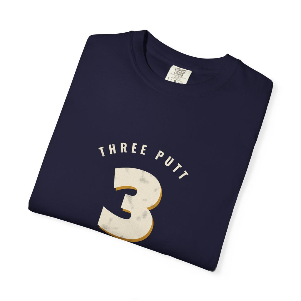 Three Putt Athletic Club Tee in True Navy, folded