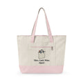 Tiles, Card, Wine Mahj Bag in Natural/Light Pink, front view