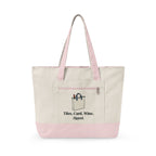Tiles, Card, Wine Mahj Bag in Natural/Light Pink, front view