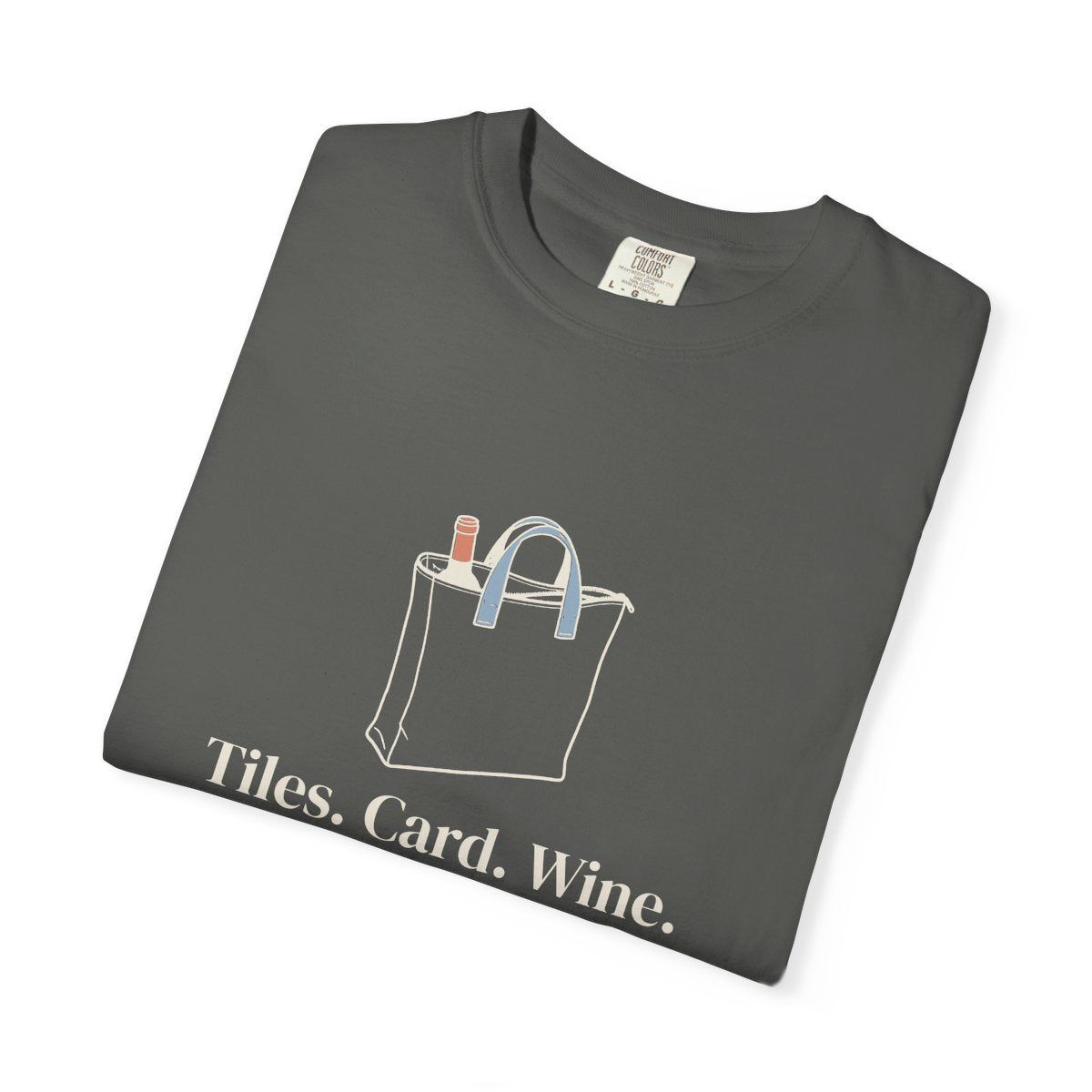 Tiles, Card, Wine Tee in Pepper, folded