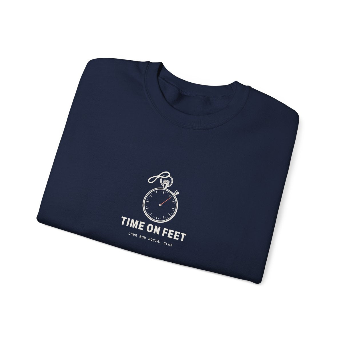 Time on Feet Crewneck in Navy, folded