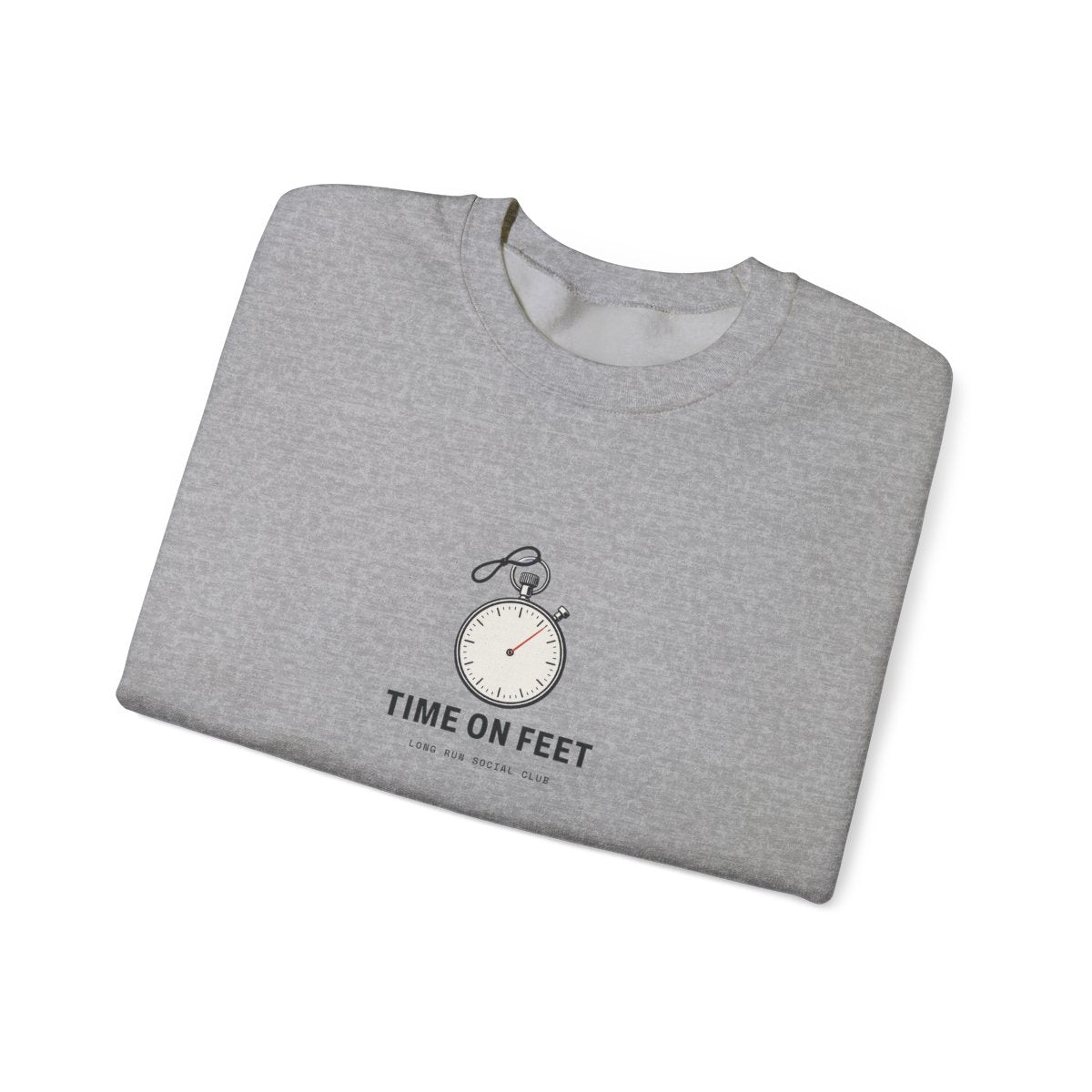 Time on Feet Crewneck in Sport Grey, folded