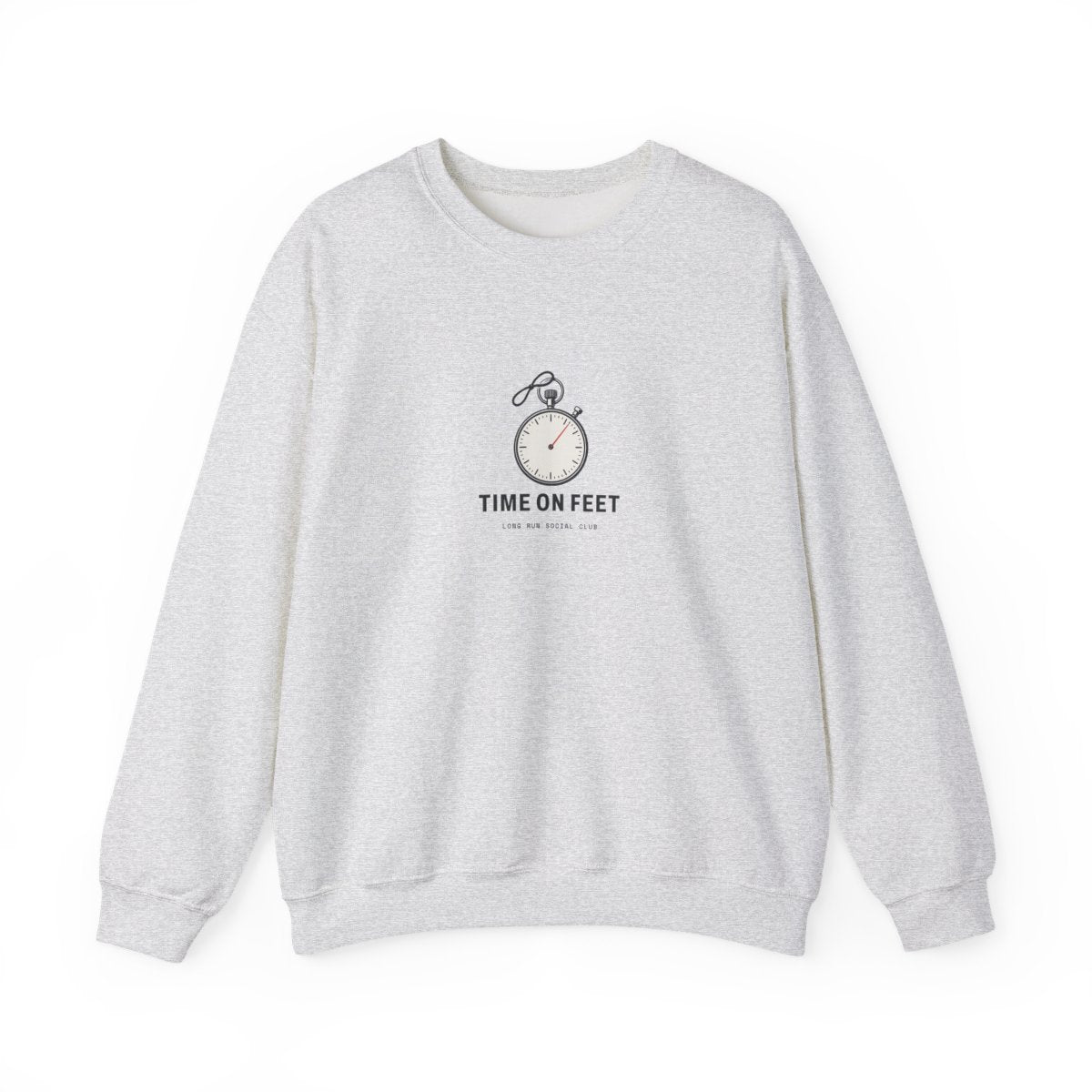 Time on Feet Crewneck in Ash, front view