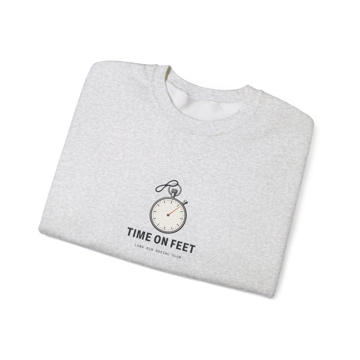 Time on Feet Crewneck in Ash, folded