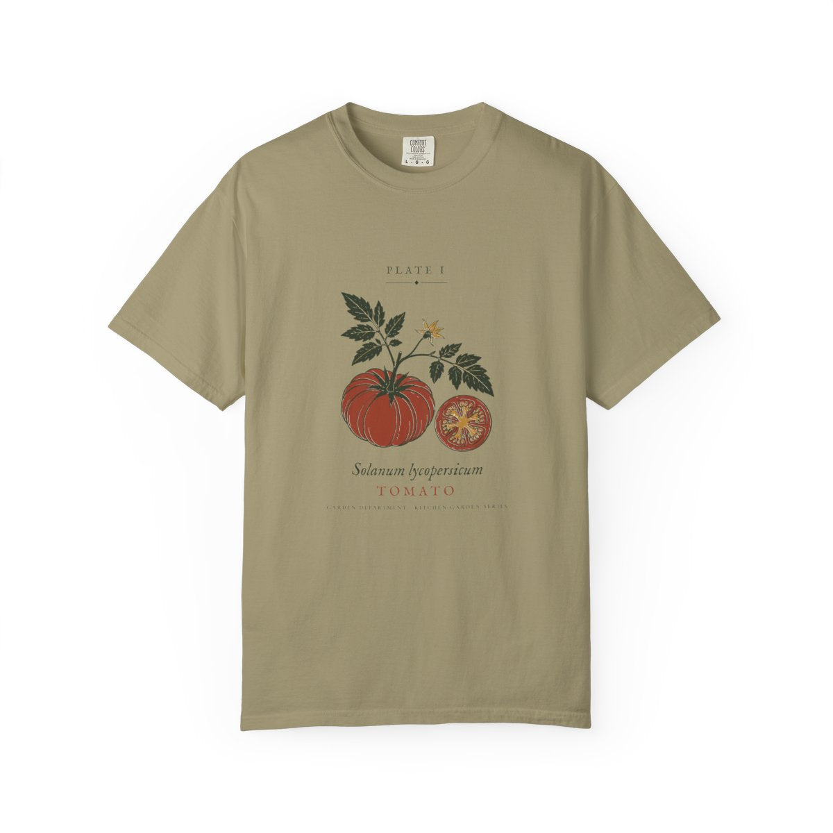 Tomato Plate Tee in Khaki, front view