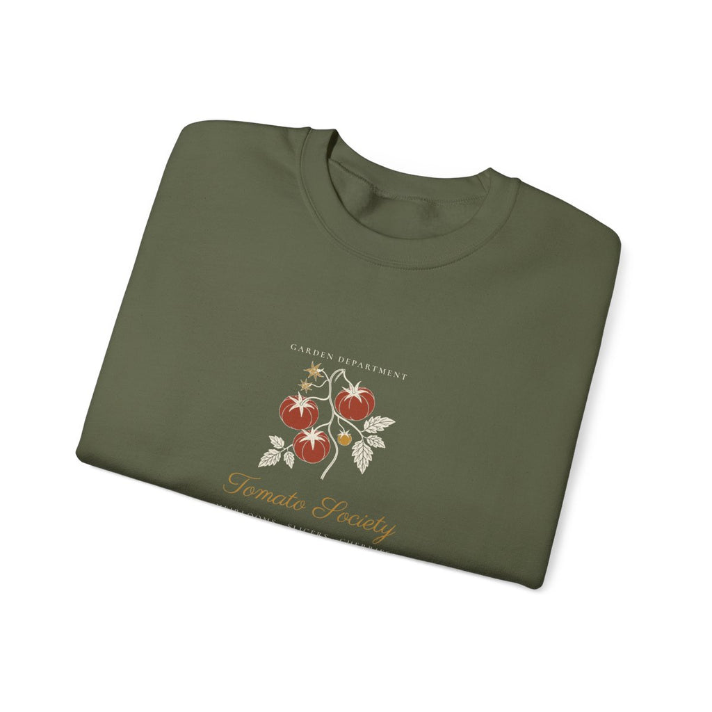 Tomato Society Crewneck in Military Green, folded