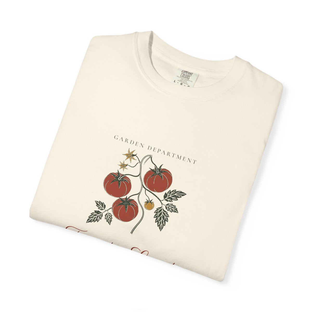 Tomato Society Tee in Ivory, folded