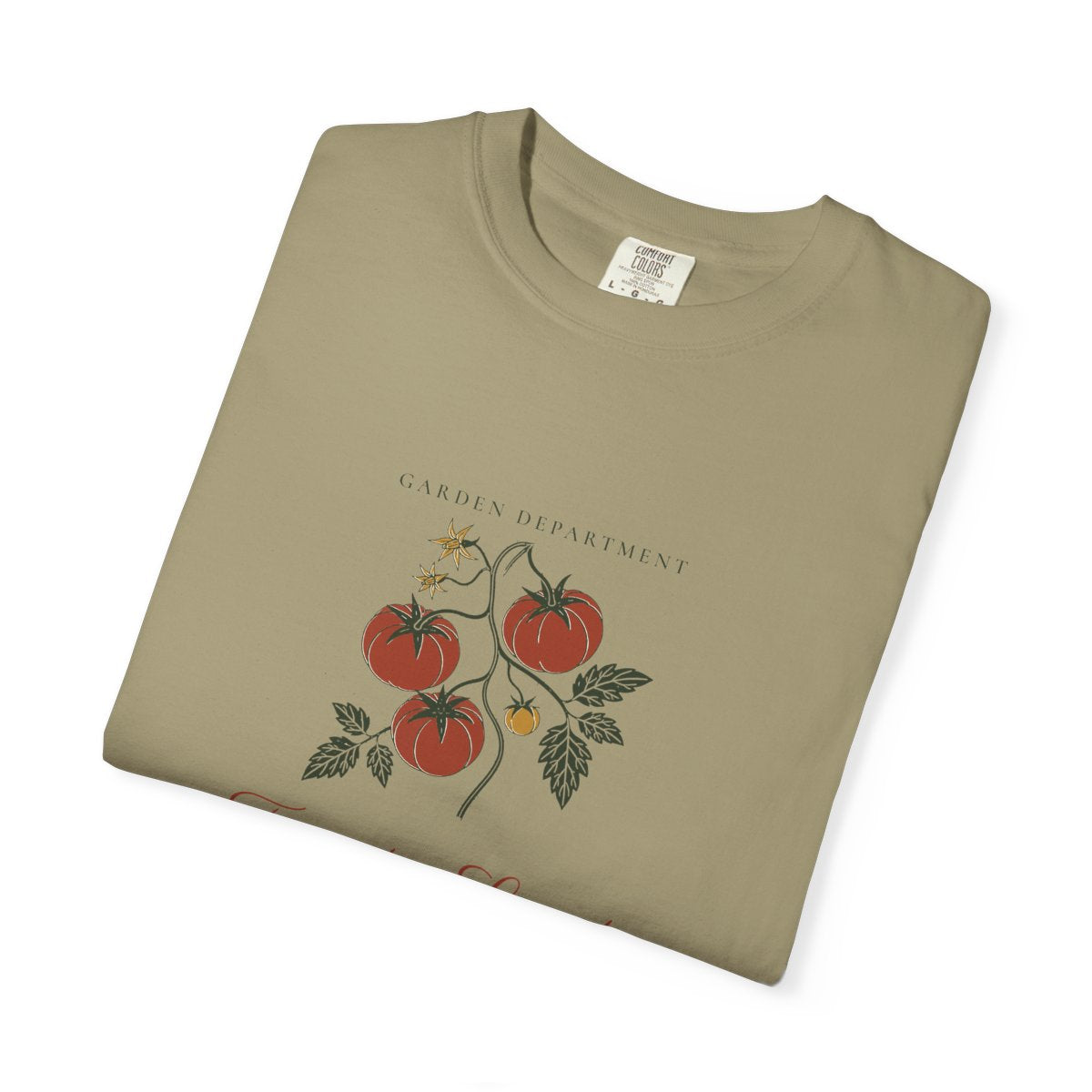 Tomato Society Tee in Khaki, folded