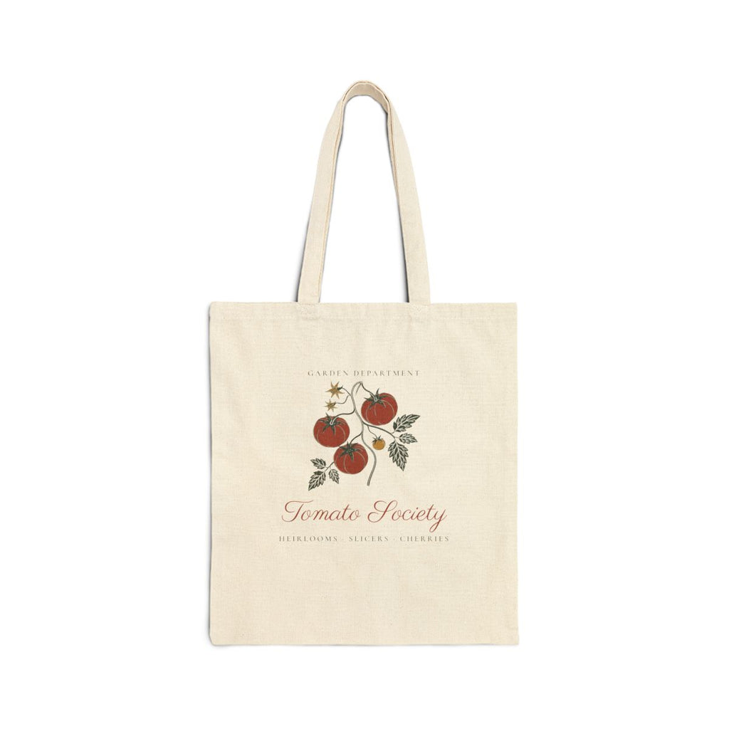 Tomato Society Tote in Natural, front view