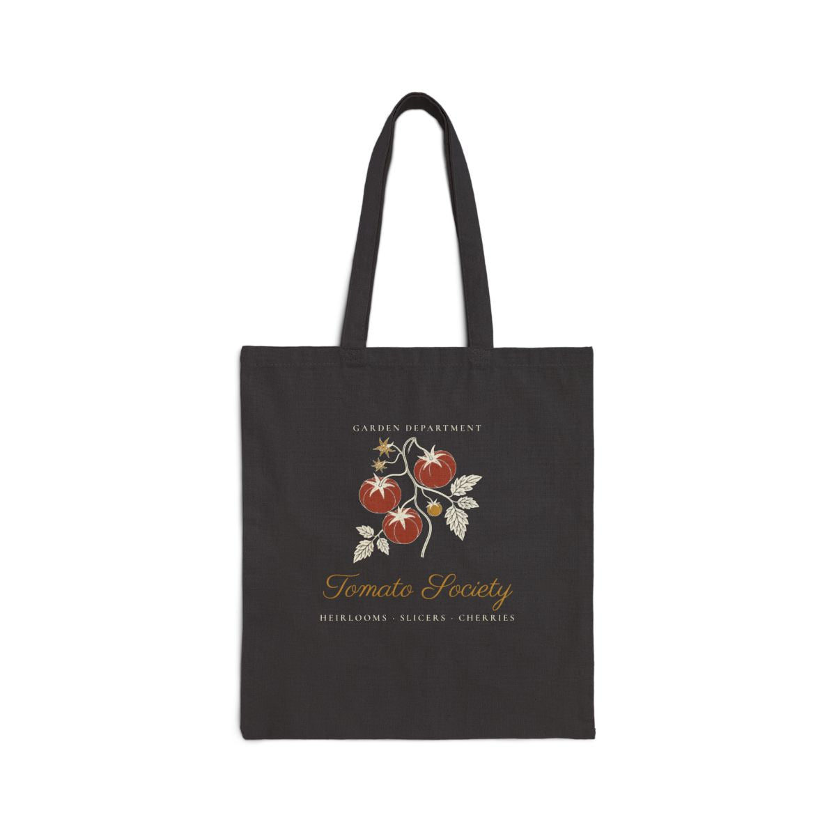 Tomato Society Tote in Black, front view