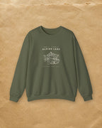 Alpine Lake Crewneck in Military Green, styled