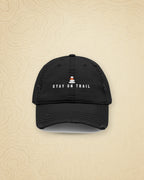 Stay on Trail Dad Hat in Black, styled