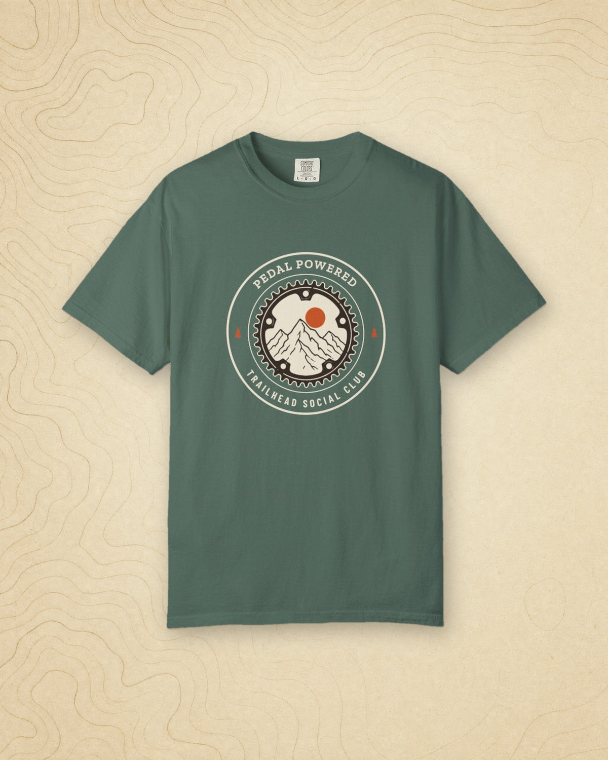 Chainring Tee in Blue Spruce, styled