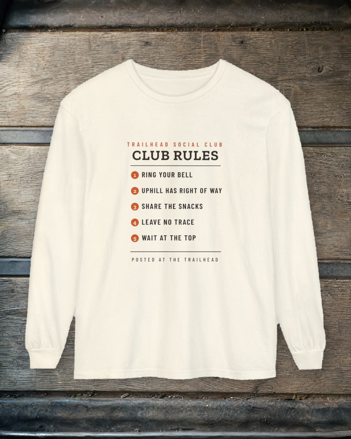 Club Rules Long Sleeve Tee in Ivory, styled