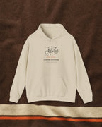 Coffee Outside Hoodie in Sand, styled
