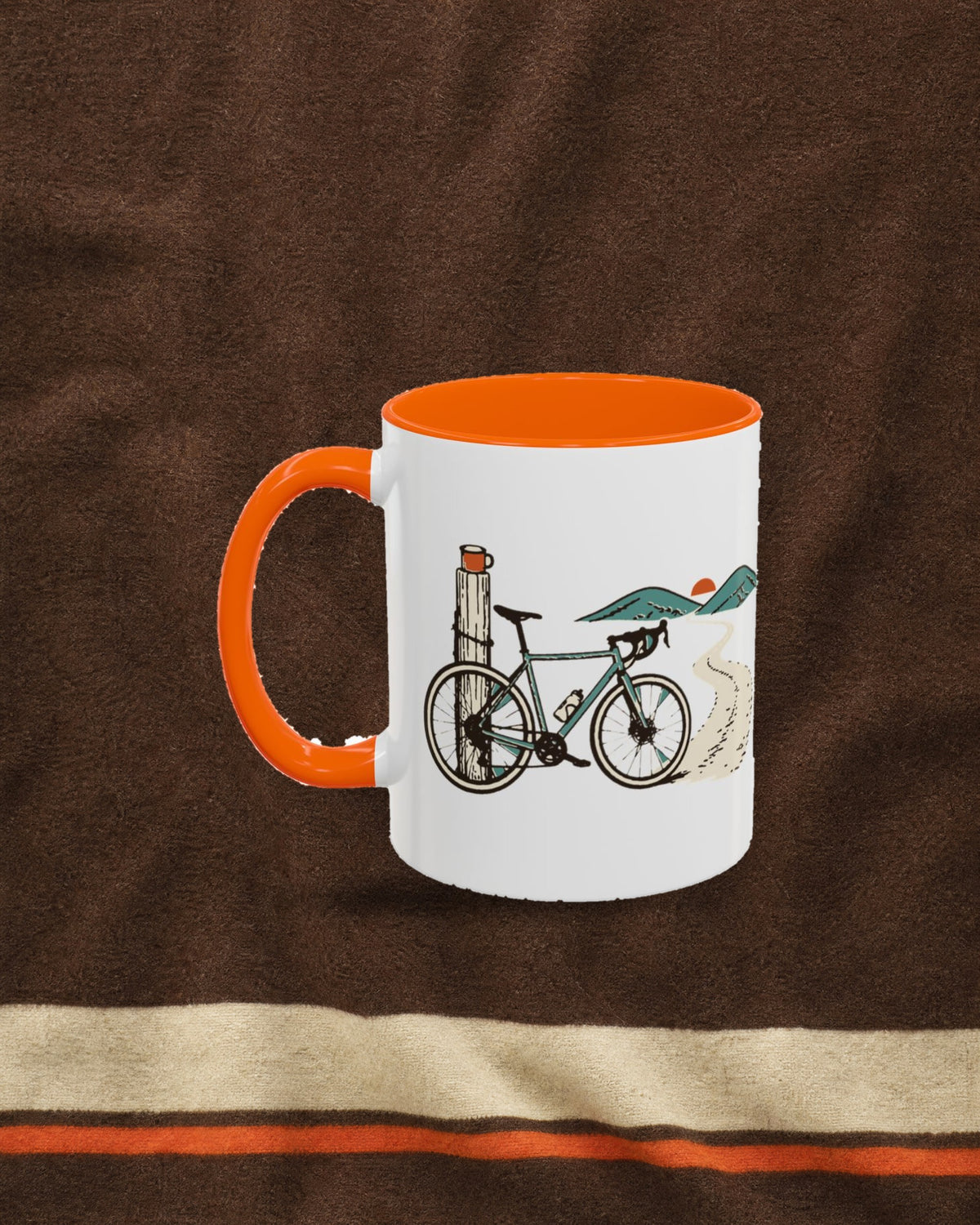 Dirt Before Desk Mug in Orange, styled