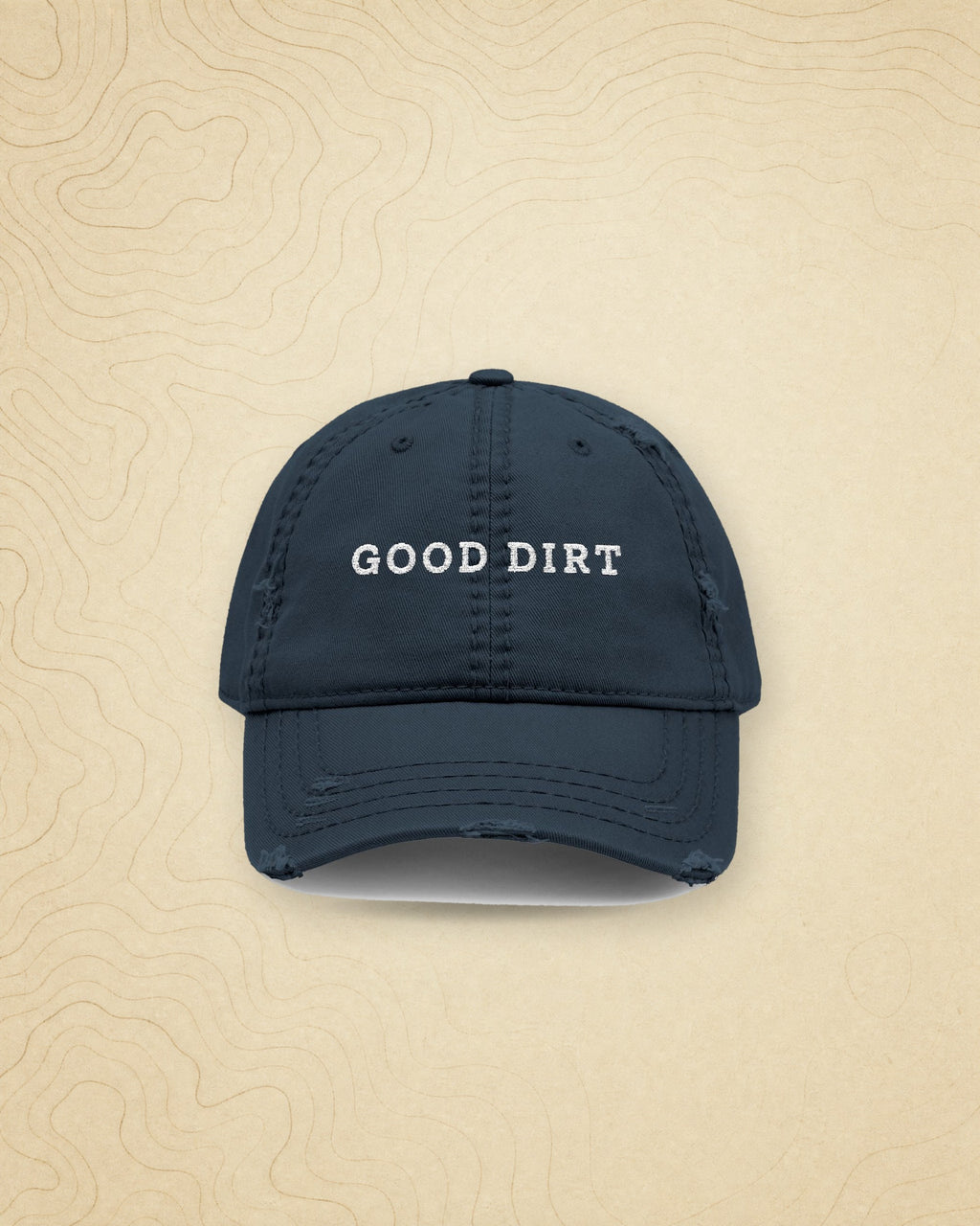 Good Dirt Dad Hat in Dark Navy, styled
