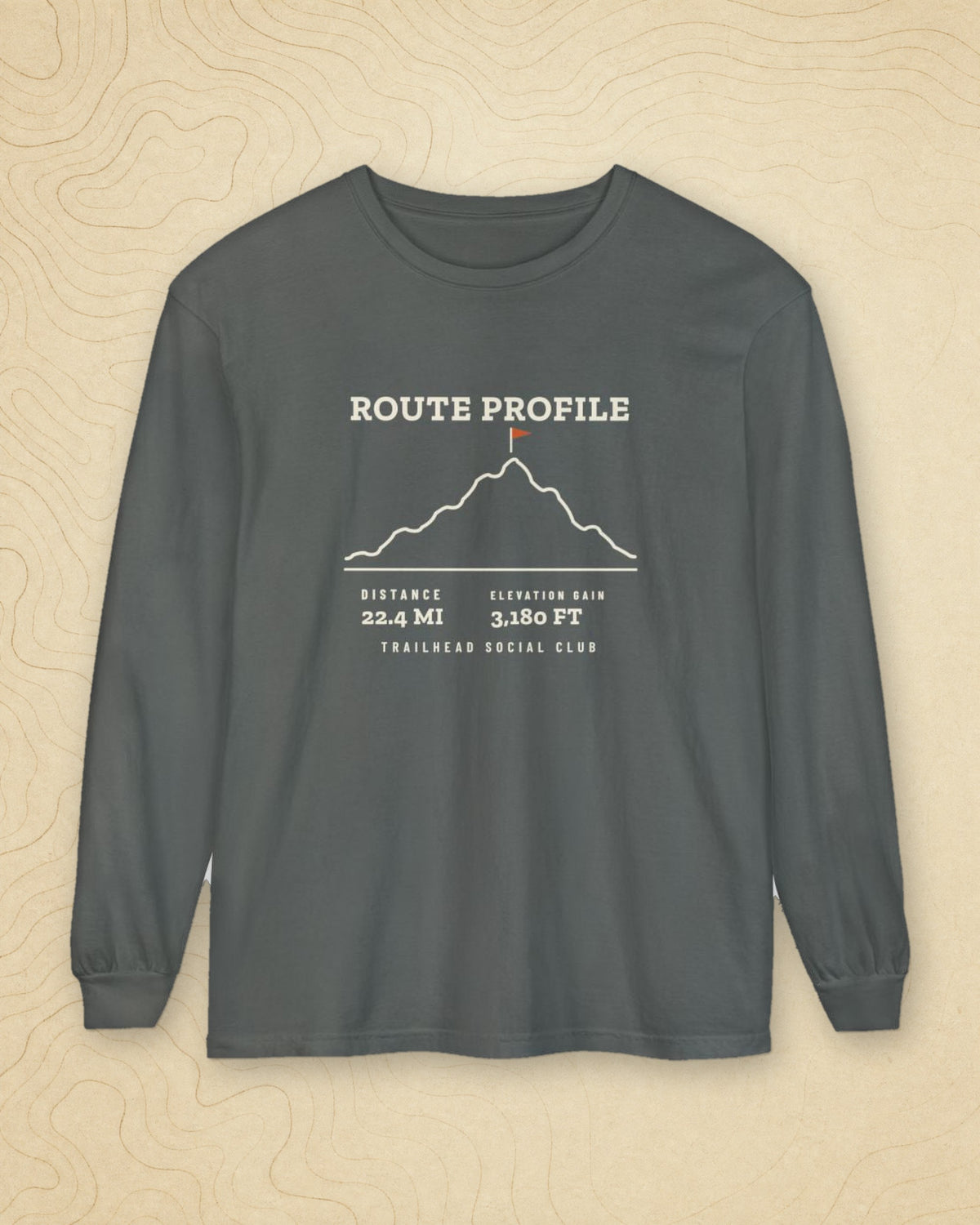 Route Profile Long Sleeve Tee in Pepper, styled