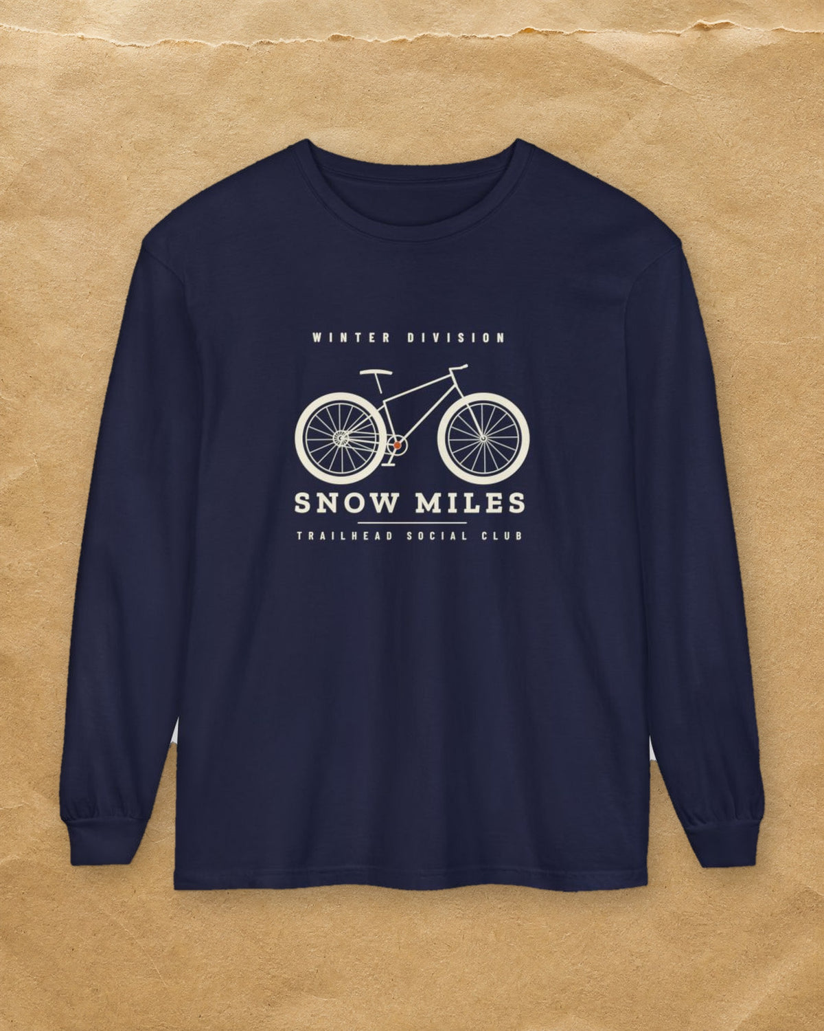 Winter Division Long Sleeve Tee in True Navy, styled