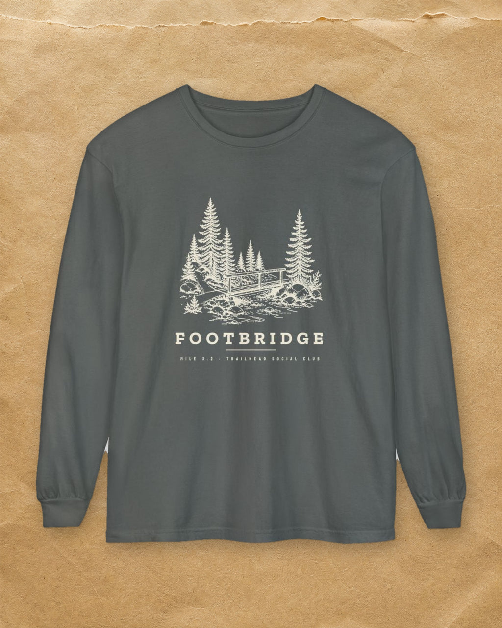 Footbridge Long Sleeve Tee in Pepper, styled
