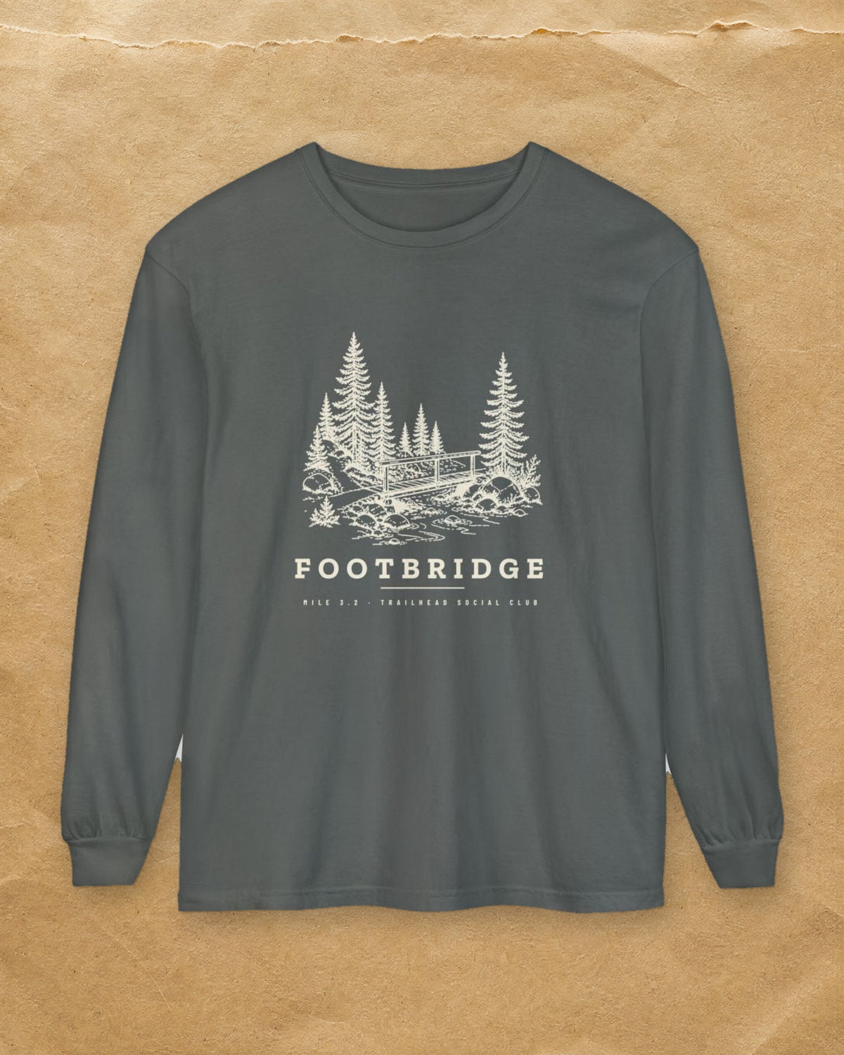 Footbridge Long Sleeve Tee in Pepper, styled