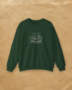 Gravel Division Crewneck in Forest Green, styled