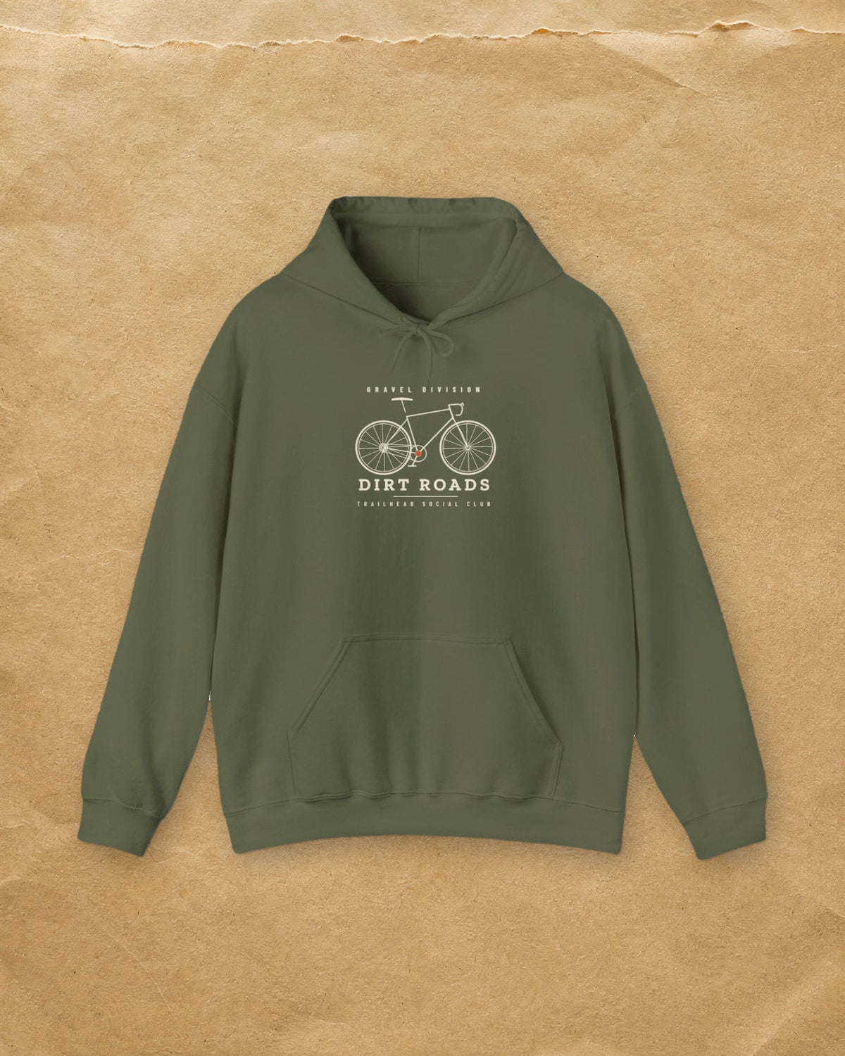 Gravel Division Hoodie in Military Green, styled