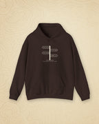 Trail Junction Hoodie in Dark Chocolate, styled