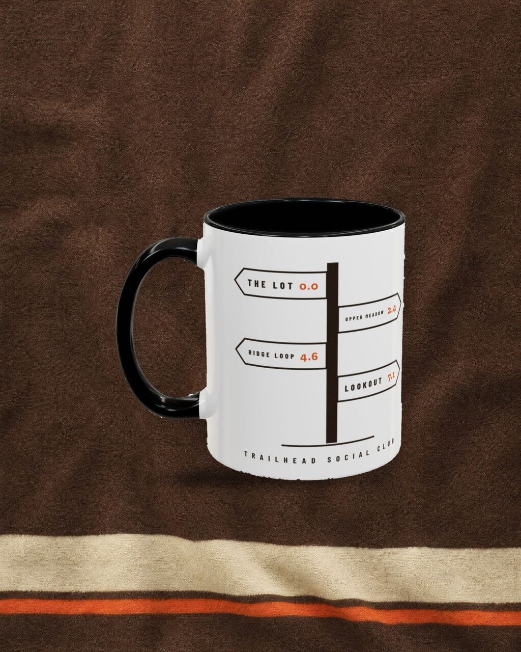 Trail Junction Mug in Black, styled