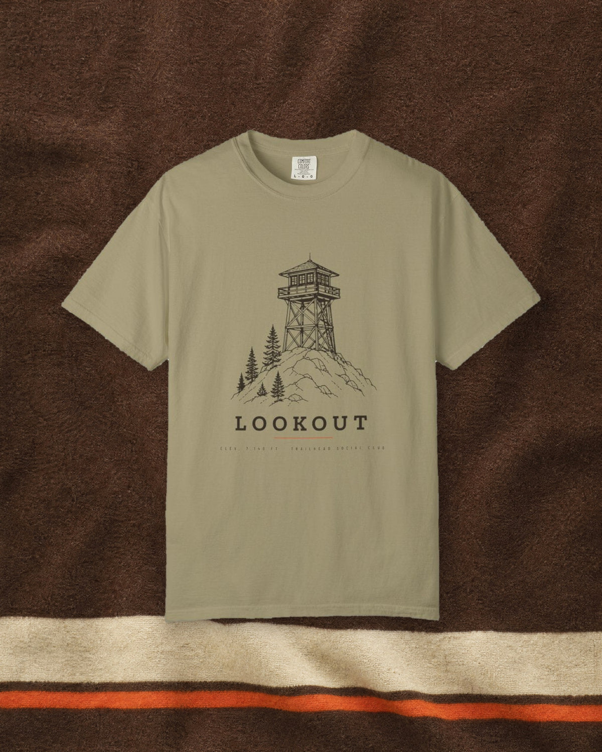Lookout Tower Tee in Khaki, styled