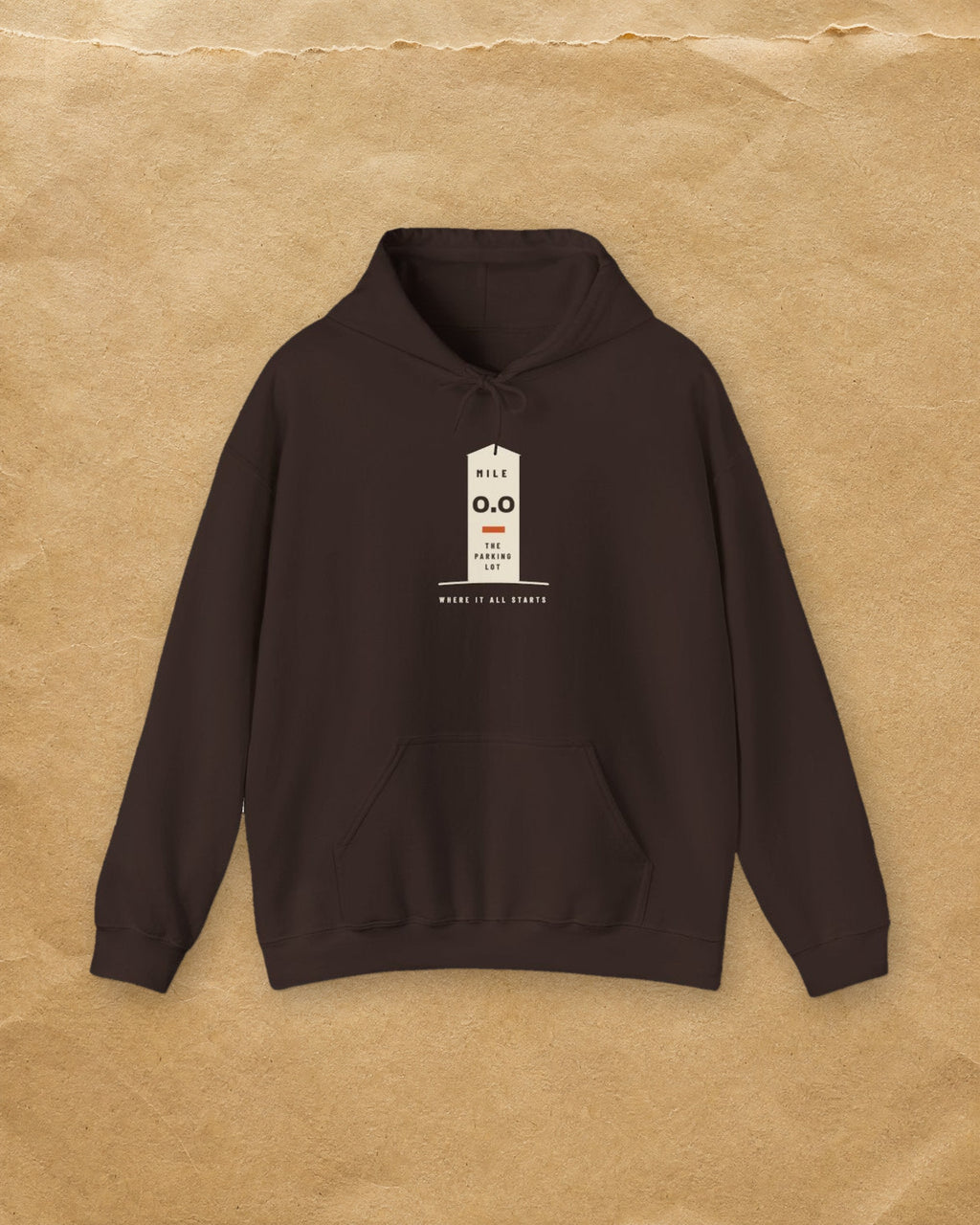 Mile Zero Hoodie in Dark Chocolate, styled