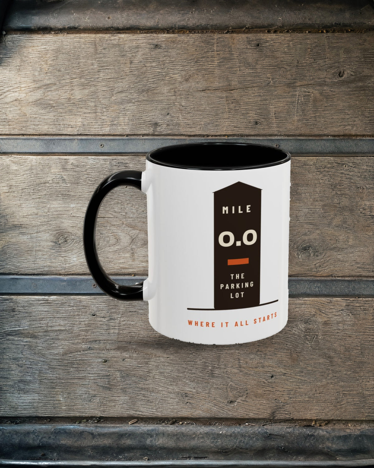 Mile Zero Mug in Black, styled