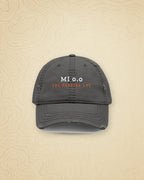 Mile Zero Dad Hat in Charcoal Grey, styled