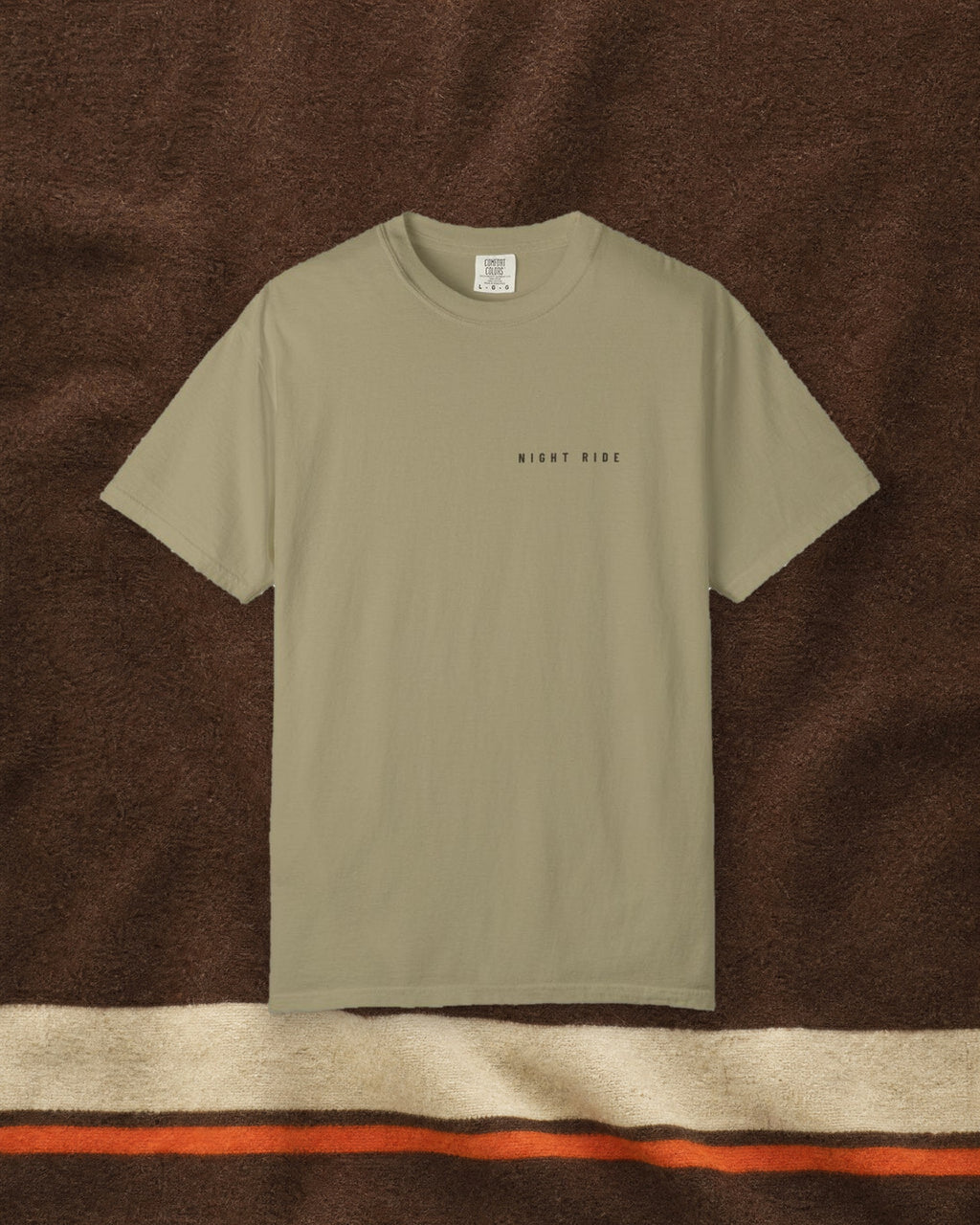 Night Ride Pocket Tee in Khaki, styled