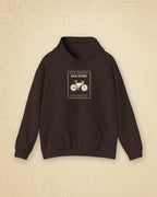 Old Steel Hoodie in Dark Chocolate, styled