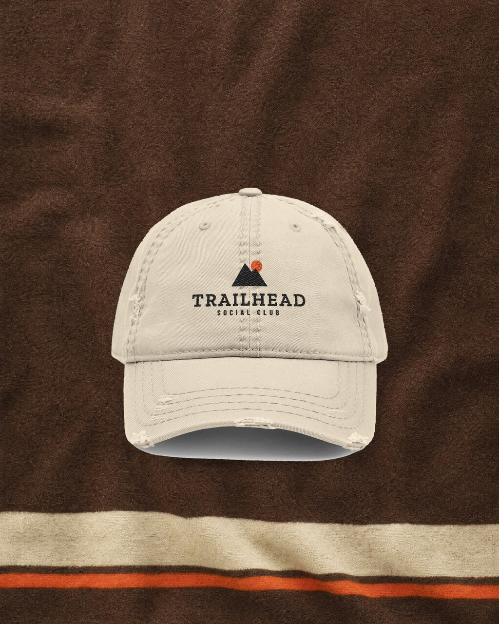 Trailhead Peaks Dad Hat in Khaki, styled