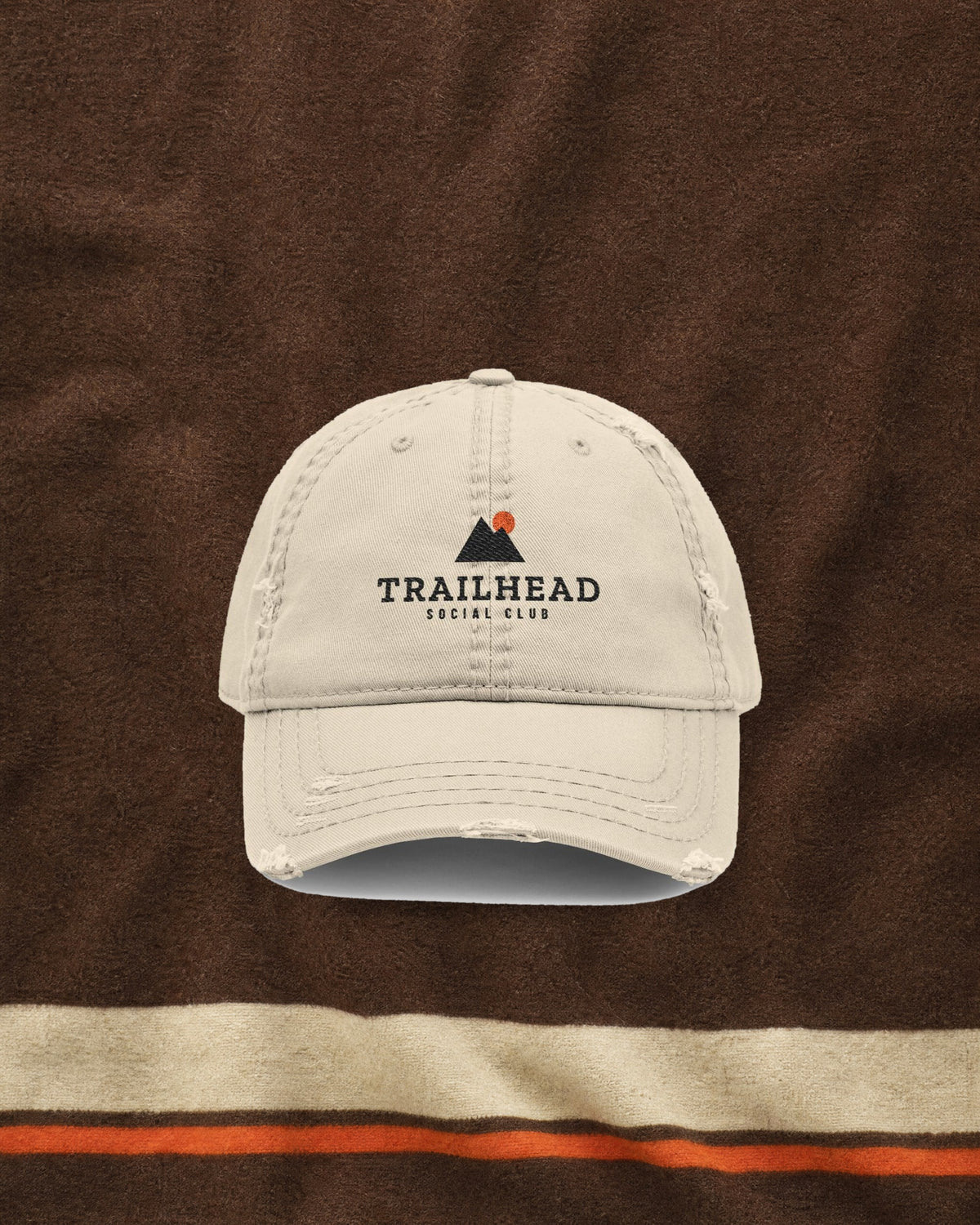 Trailhead Peaks Dad Hat in Khaki, styled
