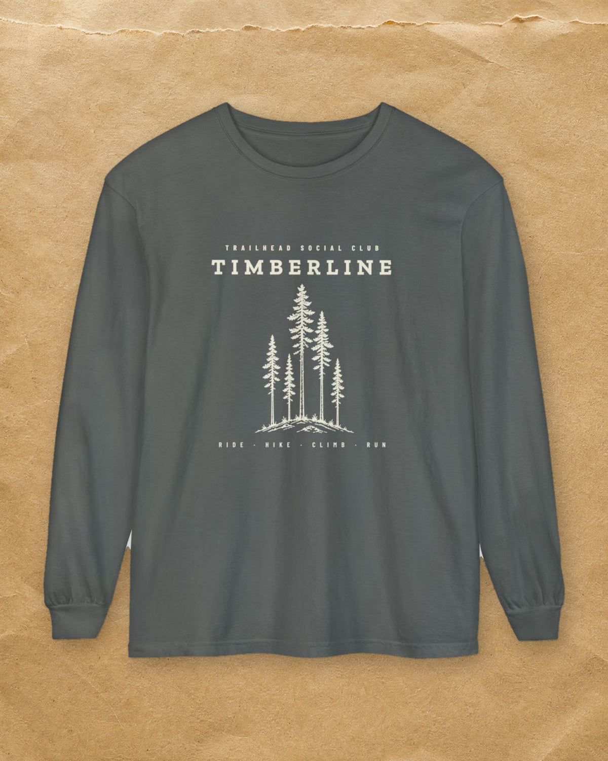 Five Pines Long Sleeve Tee in Pepper, styled