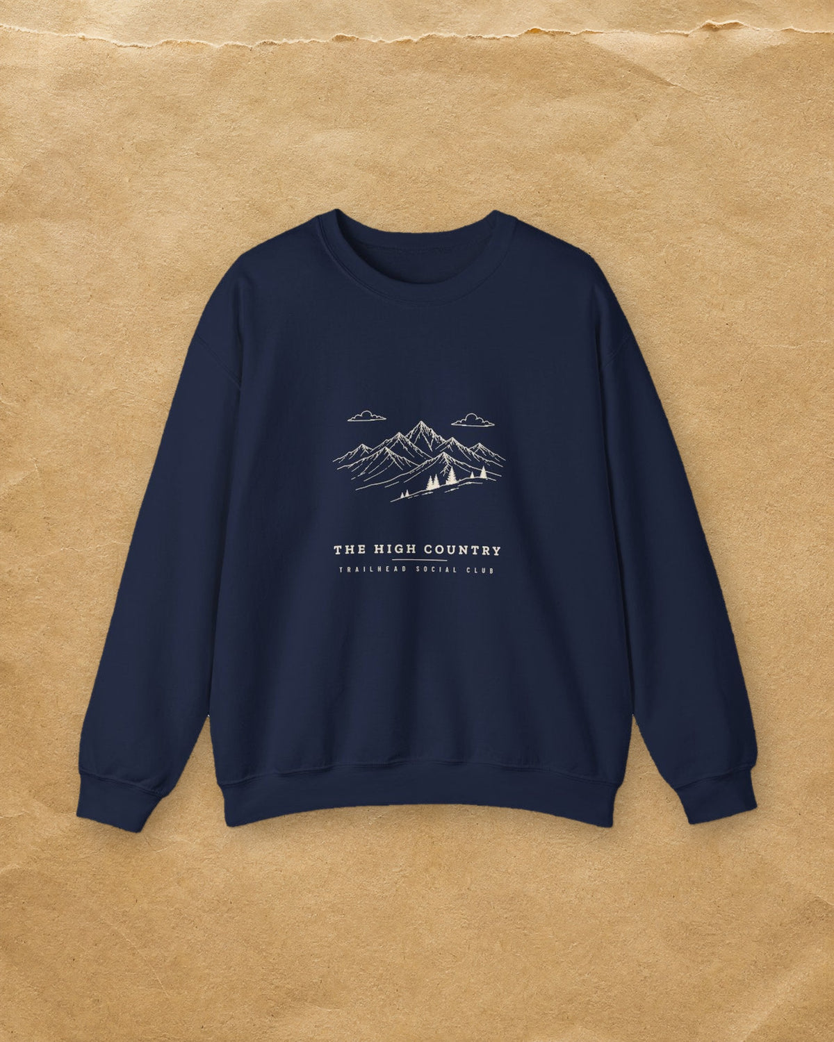 The Range Crewneck in Navy, styled