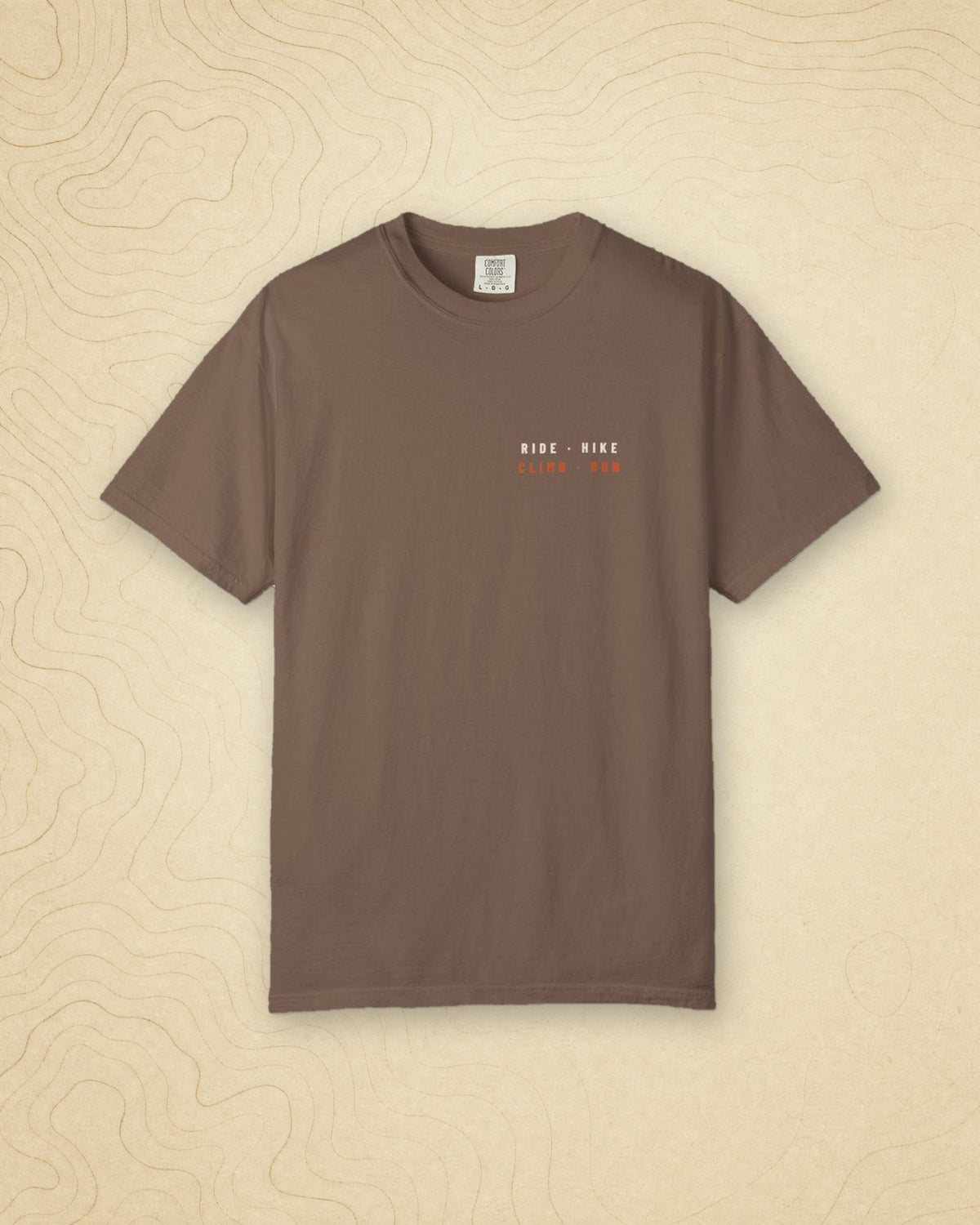 Ride Hike Climb Run Pocket Tee in Espresso, styled