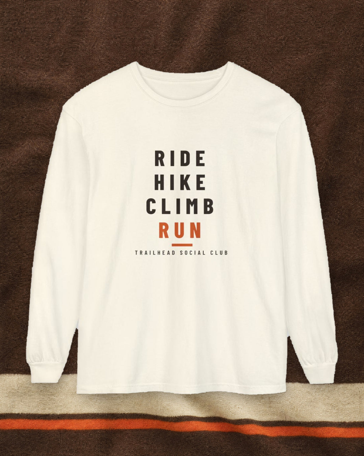 Ride Hike Climb Run Long Sleeve Tee in Ivory, styled