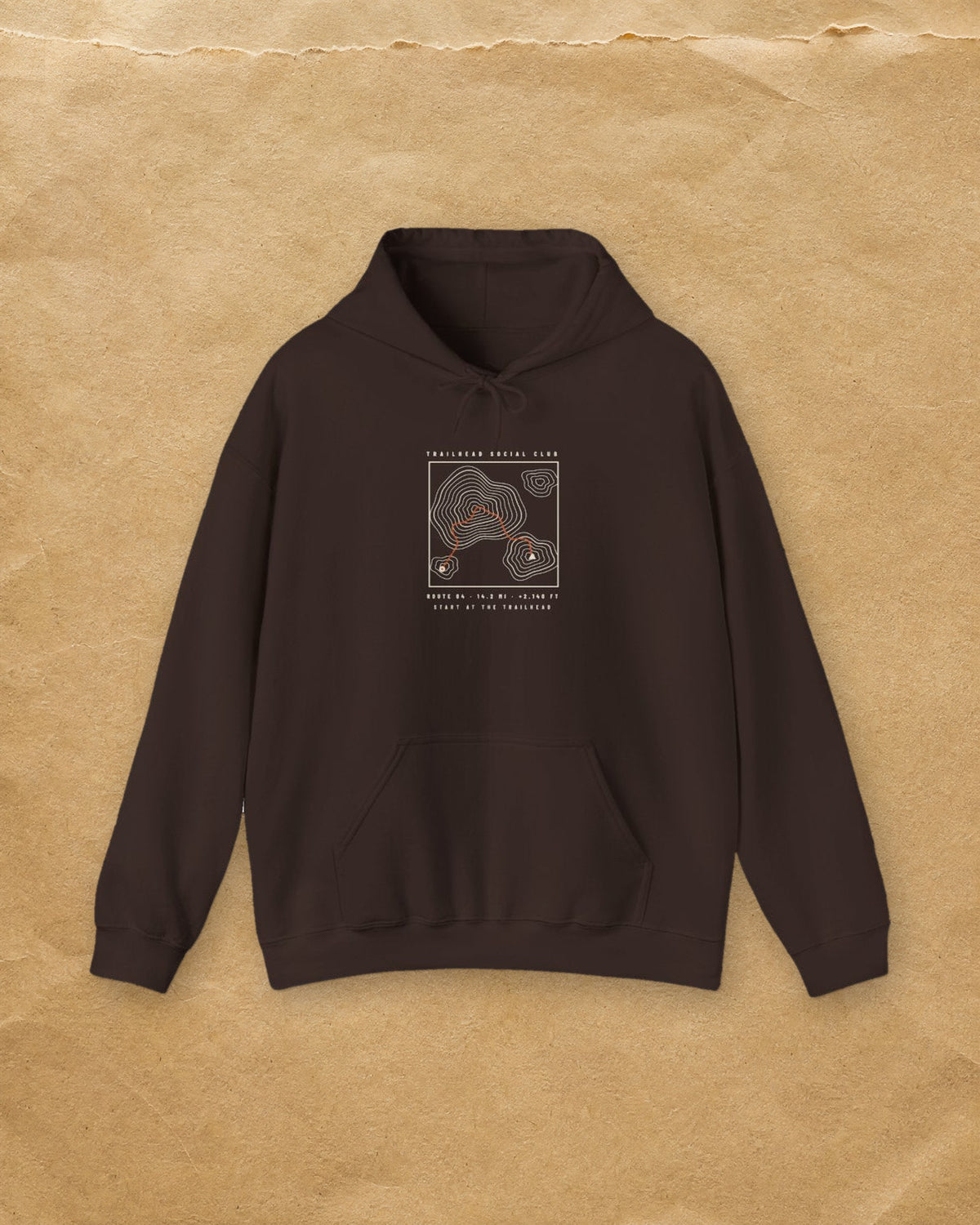 Route Map Hoodie in Dark Chocolate, styled